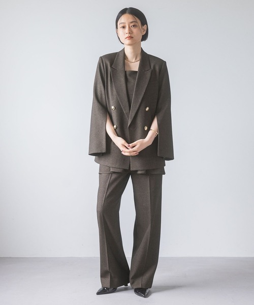 ほぼ新品！ブラックフレアキャミソール 38 セール】【セットアップ対応】ウールライクフレアキャミソール（シャツ