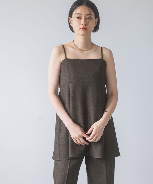 セール】【セットアップ対応】ウールライクフレアキャミソール（シャツ