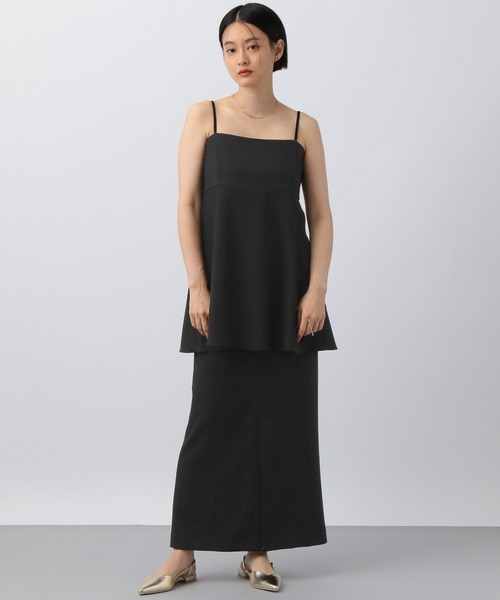 セール】【セットアップ対応】ウールライクフレアキャミソール（シャツ