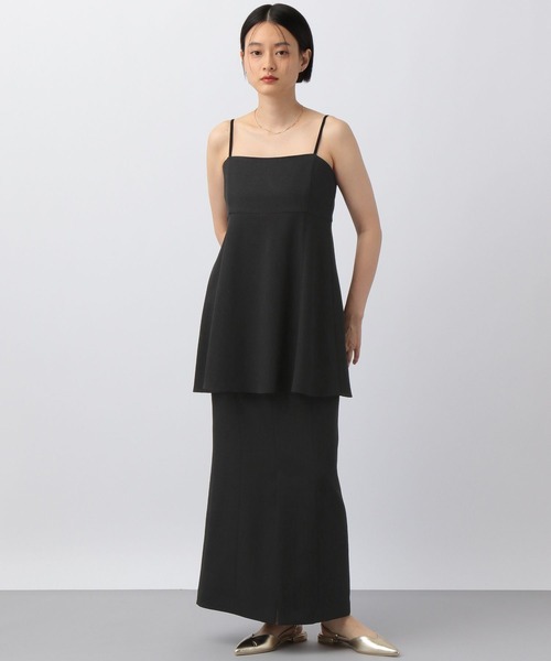 ほぼ新品！ブラックフレアキャミソール 38 セール】【セットアップ対応】ウールライクフレアキャミソール（シャツ