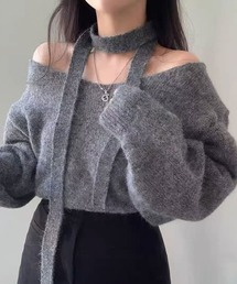 CORNERS | チョーカーリボン付きニットプルオーバー(ニット/セーター)