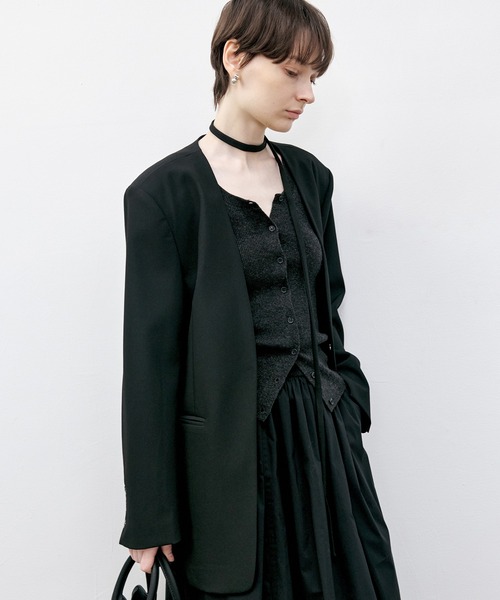 セール】【tageechita】フロントボタンソフトウール混ニットベスト