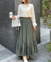 clear | 裾切替デザインロングスカート [美シルエット 落ち感 大人フェミニン]≪2024AW新作≫(スカート)