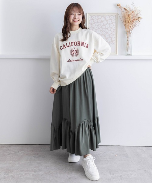 clear（クリア）の「【低身長サイズ有】裾切替デザインロングスカート [大人 カジュアル 着回し力抜群]≪再入荷≫（スカート・レディース・ブラック/カーキ/アイボリー・F/XS）」の7枚目の写真