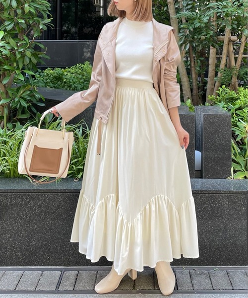 セール】【低身長サイズ有】裾切替デザインロングスカート [大人