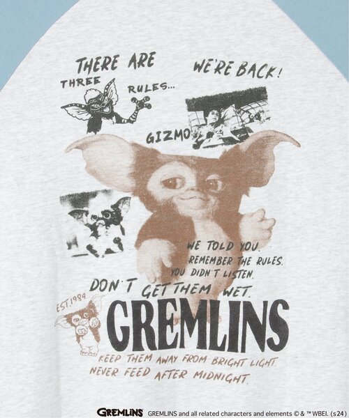 VENCEEXCHANGE（ヴァンスエクスチェンジ）の「GREMLINS グレムリン ラグランロンTシャツ（Tシャツ/カットソー・メンズ・ホワイト/ライトグレー/ブラック・LL/M/L）」の5枚目の写真