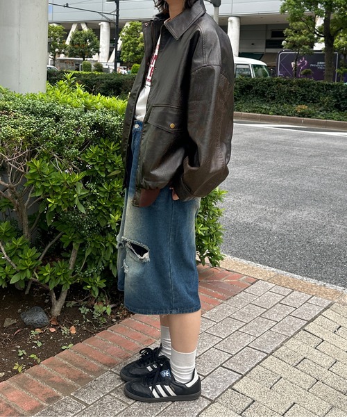 kutir（クティール）の「ヴィンテージライクオーバーサイズポケットブルゾン（ブルゾン・レディース・ブラック/ダークブラウン・FREE）」の16枚目の写真