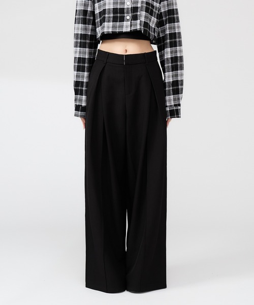 Chick（チック）の「Double Tuck Baggy Slacks / バギースラックス（スラックス・レディース・ブラック・FREE）」の15枚目の写真