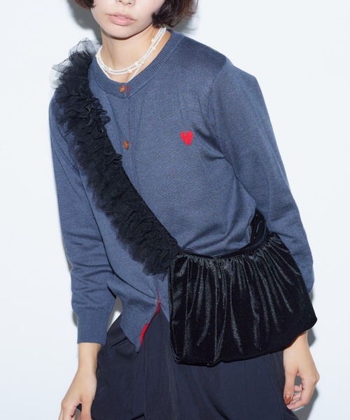 BARRETTA（バレッタ）の「チュールフリルショルダーバッグ（ショルダーバッグ・レディース・ブラック/グレー・FREE）」の2枚目の写真