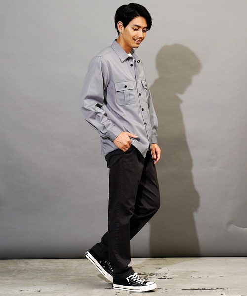 jiggys shop(ジギーズショップ)の「長袖サファリシャツ(シャツ/ブラウス・メンズ・チャコールグレー/ブラック/ネイビー/ライトグレー・MEDIUM/LARGE/X-LARGE)」の17枚目の写真
