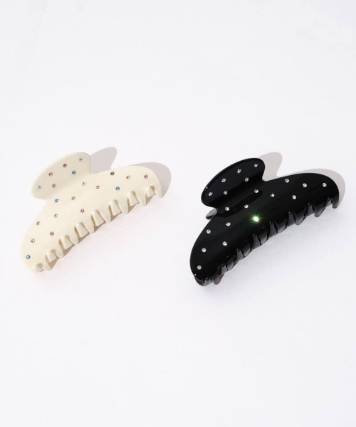 flower（フラワー）の「ビジュースタッズクリップ（バレッタ/ヘアクリップ・レディース・アイボリー/ブラック・FREE）」の4枚目の写真