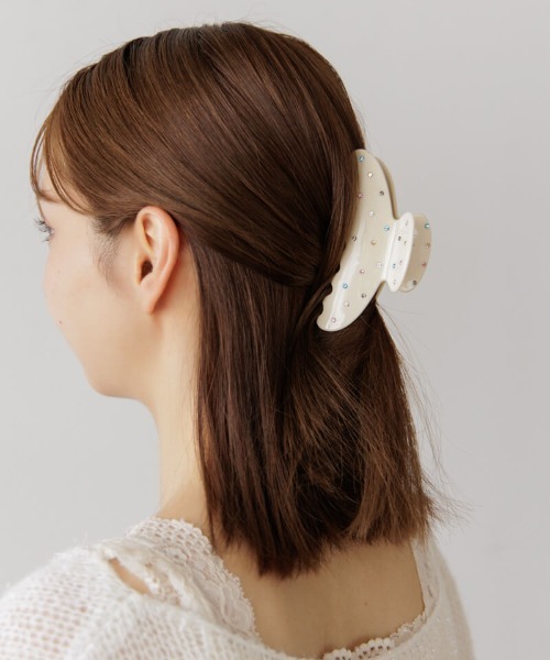 flower（フラワー）の「ビジュースタッズクリップ（バレッタ/ヘアクリップ・レディース・アイボリー/ブラック・FREE）」の15枚目の写真