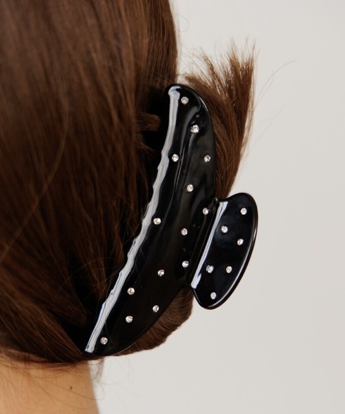 ビジュー装飾のヘアクリップ ビジュースタッズクリップ（バレッタ/ヘアクリップ）｜flower