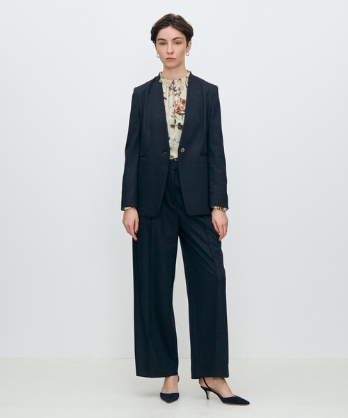 ポリエステルウールモクロディ センタープレスワイドパンツ