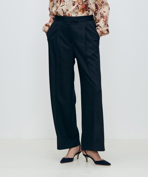 TOMORROWLAND collectionウールパンツスーツ ポリエステルウールモクロディ センタープレスワイドパンツ