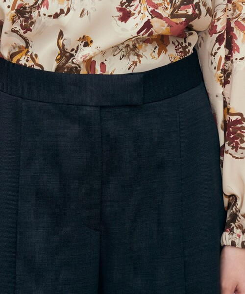 ポリエステルウールモクロディ センタープレスワイドパンツ