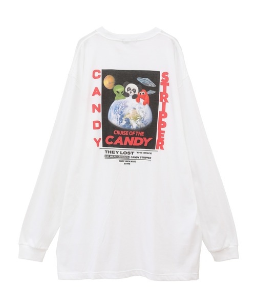Candy Stripper(キャンディストリッパー)の「SPACE PEPE L/S Tシャツ(Tシャツ/カットソー・レディース・ブラック/ヘザーグレー/オフホワイト・2)」の12枚目の写真