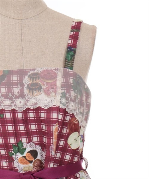 【セール】フリュイ・コンフィ柄ワンピース（ワンピース）｜axes femme POETIQUE（アクシーズファムポエティック）