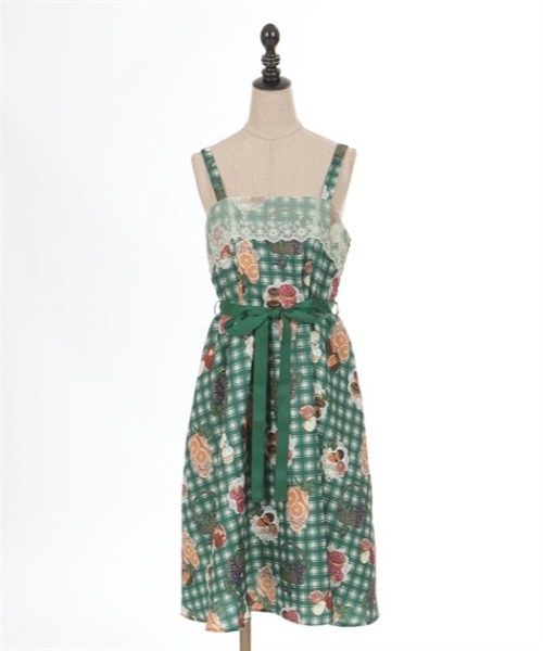 【セール】フリュイ・コンフィ柄ワンピース（ワンピース）｜axes femme POETIQUE（アクシーズファムポエティック）