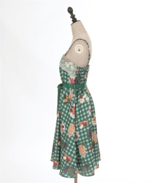 【セール】フリュイ・コンフィ柄ワンピース（ワンピース）｜axes femme POETIQUE（アクシーズファムポエティック）