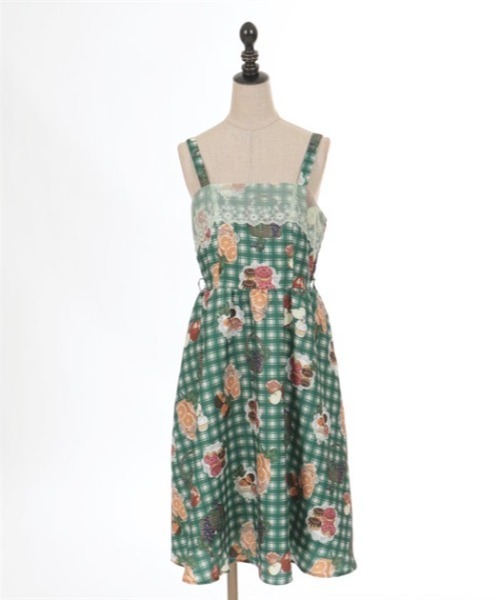 【セール】フリュイ・コンフィ柄ワンピース（ワンピース）｜axes femme POETIQUE（アクシーズファムポエティック）