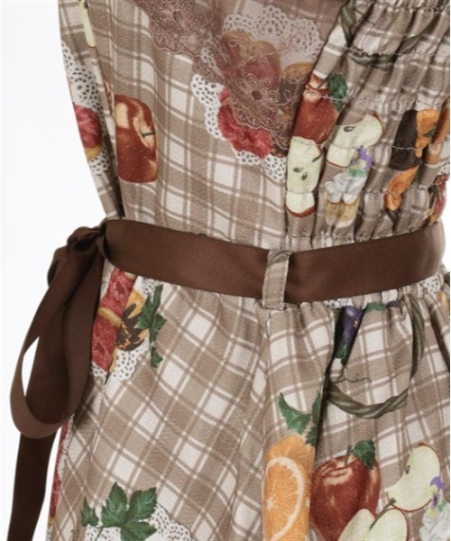 【セール】フリュイ・コンフィ柄ワンピース（ワンピース）｜axes femme POETIQUE（アクシーズファムポエティック）