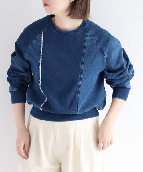 cepo（セポ）の「〈セットアップ可能〉リメイクデニムプルオーバースウェット（スウェット・レディース・ブルー系1/ブラック・M）」の3枚目の写真