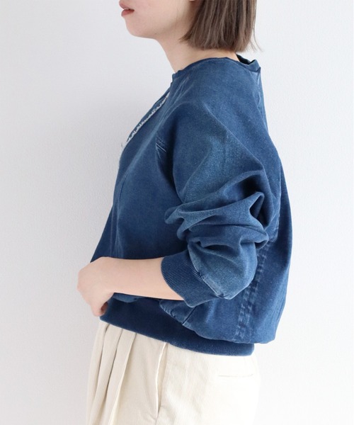 cepo（セポ）の「〈セットアップ可能〉リメイクデニムプルオーバースウェット（スウェット・レディース・ブルー系1/ブラック・M）」の4枚目の写真