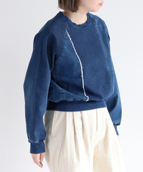 cepo（セポ）の「〈セットアップ可能〉リメイクデニムプルオーバースウェット（スウェット・レディース・ブルー系1/ブラック・M）」の7枚目の写真