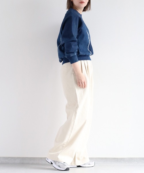 cepo（セポ）の「〈セットアップ可能〉リメイクデニムプルオーバースウェット（スウェット・レディース・ブルー系1/ブラック・M）」の12枚目の写真