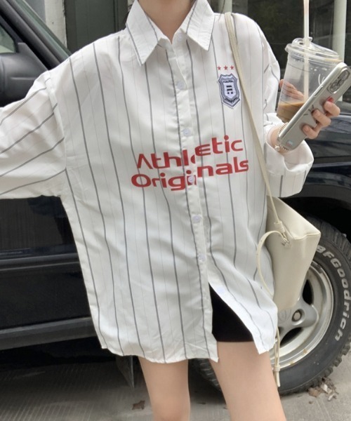 Vipoa(ヴィポア)の「スポーティーストライプシャツ(シャツ/ブラウス・レディース・ホワイト・FREE)」の7枚目の写真