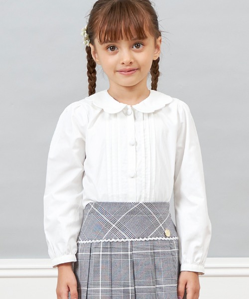 スカラップ襟ブラウス(110～130)（シャツ/ブラウス）｜KP（ケーピー）