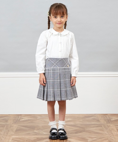 スカラップ襟ブラウス(110～130)（シャツ/ブラウス）｜KP（ケーピー