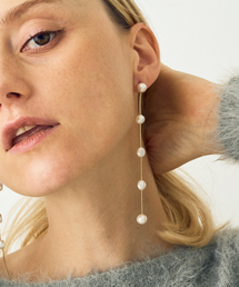 Ettika | 【Ettika/エティカ】5連パールチェーンピアス(ピアス（両耳用）)