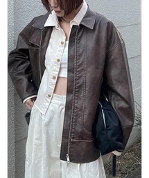 Ungrid | ヴィンテージフェイクレザーブルゾン(ブルゾン)