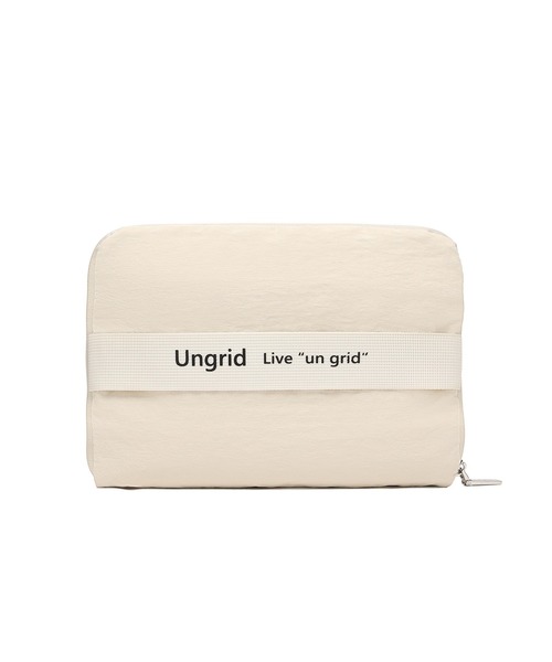 Ungrid（アングリッド）の「【Ungrid/アングリッド】撥水軽量ソフトナイロン ロゴテープ折り畳みラージ　トラベルボストンバッグ(33L）（スーツケース/キャリーバッグ・レディース・ブラック×ホワイト/オレンジ/ミント/カーキ/グレイッシュベージュ/アイボリー/ブラック/グレー×ホワイト・FREE）」の12枚目の写真