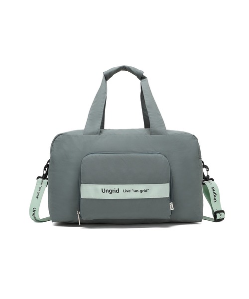 Ungrid（アングリッド）の「【Ungrid/アングリッド】撥水軽量ソフトナイロン ロゴテープ折り畳みラージ　トラベルボストンバッグ(33L）（スーツケース/キャリーバッグ・レディース・ブラック×ホワイト/オレンジ/ミント/カーキ/グレイッシュベージュ/アイボリー/ブラック/グレー×ホワイト・FREE）」の21枚目の写真