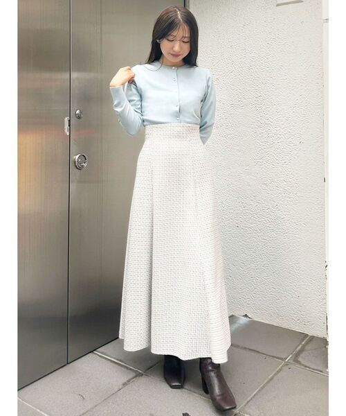 MERCURYDUO（マーキュリーデュオ）の「ビジューボタンニットカーディガン（カーディガン/ボレロ・レディース・オフホワイト/ライトブルー/ブラック/ピンク・FREE）」の10枚目の写真