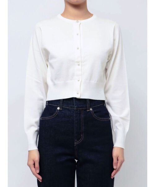 MERCURYDUO（マーキュリーデュオ）の「ビジューボタンニットカーディガン（カーディガン/ボレロ・レディース・オフホワイト/ライトブルー/ブラック/ピンク・FREE）」の14枚目の写真