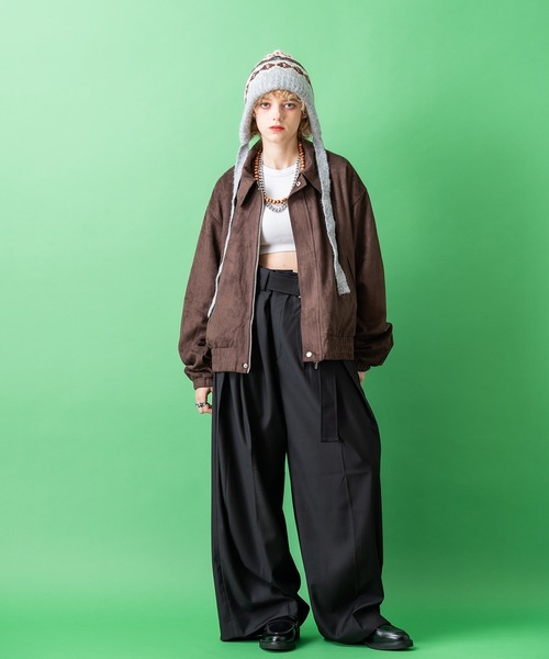 an meets zakka（アンミツザッカ）の「an meets zakka 民族柄ニットフーディー帽子（ニットキャップ/ビーニー・レディース・ブラウン/ブラック/グレー・ONESIZE）」の5枚目の写真