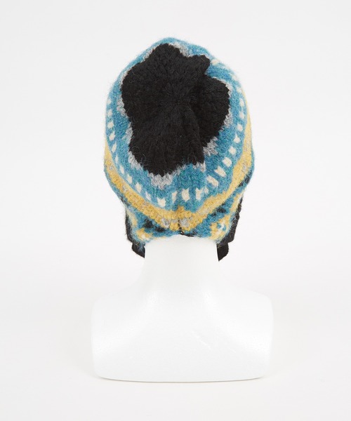 an meets zakka（アンミツザッカ）の「an meets zakka 民族柄ニットフーディー帽子（ニットキャップ/ビーニー・レディース・ブラウン/ブラック/グレー・ONESIZE）」の7枚目の写真