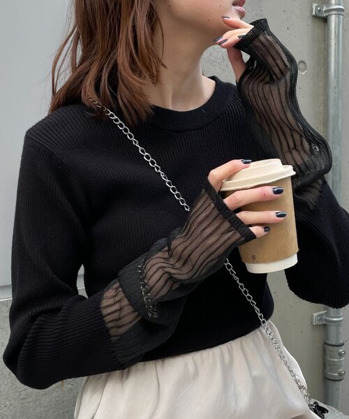 美品✨デイジーリン フォクシー ヴィオラ シアーニットトップ 異素材