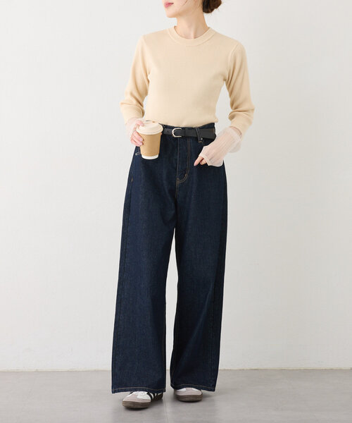 CIAOPANIC TYPY(チャオパニックティピー)の「袖シアーリブニット(ニット/セーター・レディース・ピンク/レッド/ミント/イエロー/ブラック/オフホワイト/グレー・ONE SIZE)」の22枚目の写真