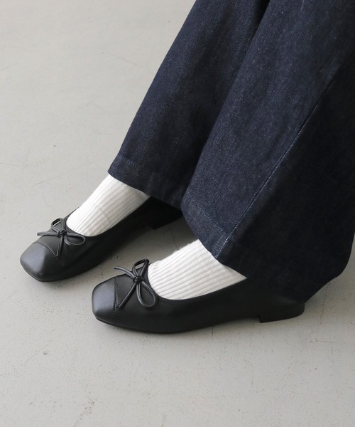 HER CLOSET（ハークローゼット）の「 【HER CLOSET】スクエアトゥソフトバレーパンプス SQUARE TOE SOFT BALLET PUMPS（パンプス・レディース・ブラック/シルバー・24/23/22/23.5）」の21枚目の写真