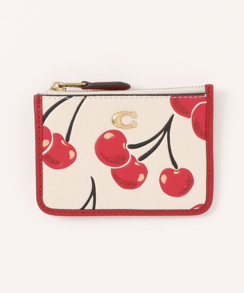 ミニ スキニー ID ケース・チェリー プリント（パスケース）｜COACH（コーチ）
