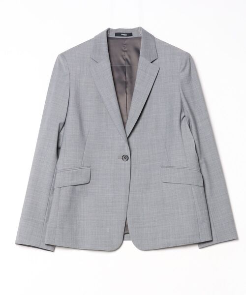 COMME CA(コムサ)の「【ブライトリーセットアップ/セットアップ対応】2WAYストレッチトロ シングルジャケット(スーツジャケット・レディース・ブラック/グレー・11号/9号/7号)」の2枚目の写真