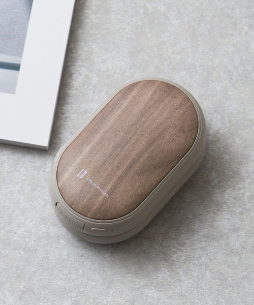 MARK'S（マークス）の「シェアカイロ モバイルバッテリー機能付 -PREMIUN WOOD-（生活家電・レディース・ホワイト/グレイッシュベージュ・FREE）」の4枚目の写真