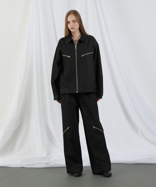 SELLE GLANT(セレグランテ)の「RIGID DENIM ZIPUP JAKET/リジットデニムジップアップジャケット(デニムジャケット・メンズ・ブラック/ダークインディゴブルー・LARGE/MEDIUM/SMALL)」の10枚目の写真