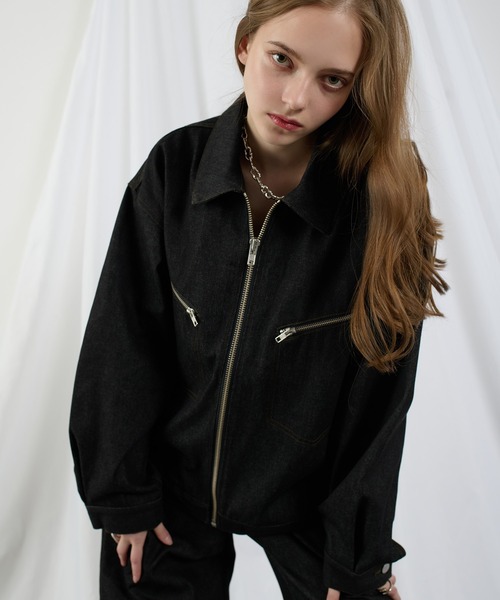 SELLE GLANT(セレグランテ)の「RIGID DENIM ZIPUP JAKET/リジットデニムジップアップジャケット(デニムジャケット・メンズ・ブラック/ダークインディゴブルー・LARGE/MEDIUM/SMALL)」の20枚目の写真