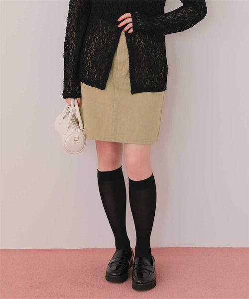 titivate(ティティベイト)の「デニムミニスカート(デニムスカート・レディース・ブラック/インディゴブルー/ブラウン/ライトベージュ・S/M/L)」の16枚目の写真